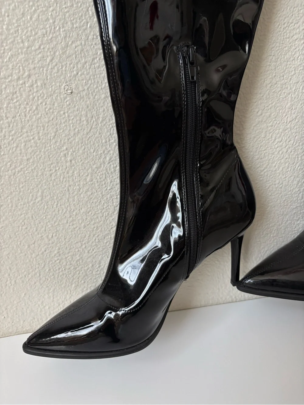 Nordstrom Black Patent Over-the-Knee Stiletto Boots 9.5